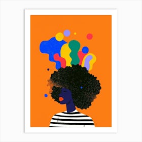 Woman With Afro 2 Art Print