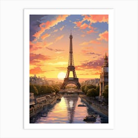 Paris Pixel Art 1 Art Print