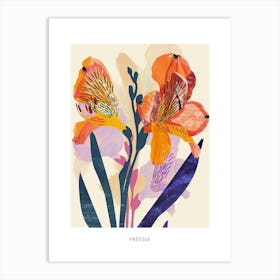 Colourful Flower Illustration Poster Freesia 4 Art Print