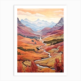 Autumn National Park Painting Glacier National Park Montana Usa 4 Art Print