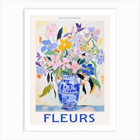 French Flower Poster Periwinkle Art Print