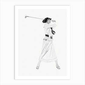 Golfing Woman, Vintage Illustration, Edward Penfield (2) Art Print