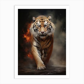 Tiger Art In Tonalism Style 1 Art Print