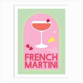 French Martini Cocktail Art Print