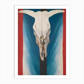 Georgia O'Keeffe - Cow's Skull, Red, White, and Blue Art Print