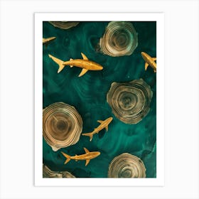 Sharks In The Water 1 Art Print