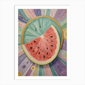 Whimsical Watermelon Slice Art Print