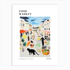 The Food Market In Rome 1 Illustration Poster Art Print