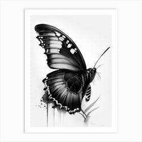Black Swallowtail Butterfly Graffiti Illustration 3 Art Print