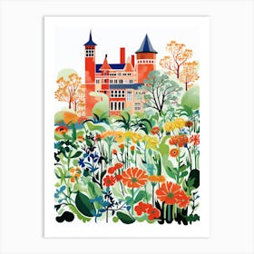 Sissinghurst Castle Garden Uk Modern Illustration 3 Art Print