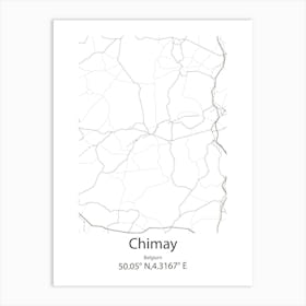 Chimay,Belgium Minimalist Map Art Print