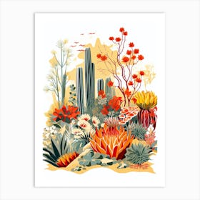 Desert Botanical Garden Usa Modern Illustration 2 Art Print