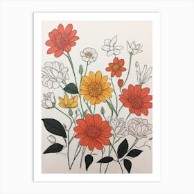 Luckycharms Zinnias Art Print