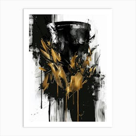 Gold And Black 126 Art Print