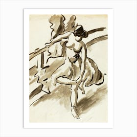 Dancer On A Bridge Art Print