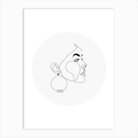 Portrait Of A Woman With Earrings.4 Art Print