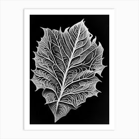Bael Leaf Linocut 2 Art Print