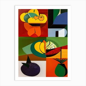 Fruits And Vegetables, Picasso Motif Art Print