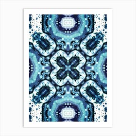 Blue Moonlight Pattern Art Print