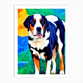 Greater Swiss Mountain Dog 2 Fauvist Style Dog Art Print