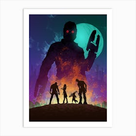 Guardians of The Galaxy silhouette Art Print