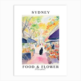 Food Market With Cats In Sydney 3 Poster Art Print