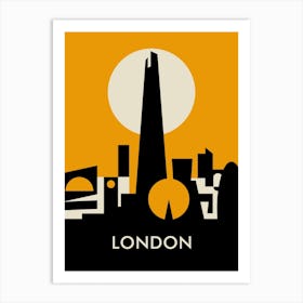 London Skyline Orange Art Print