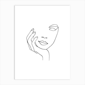 Hand One Eye Statue Lineart Art Print