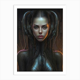 Cyborg Girl Ai Cyberpunk Art Print