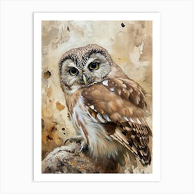 Northern Saw Whet Owl Painting 1 Art Print