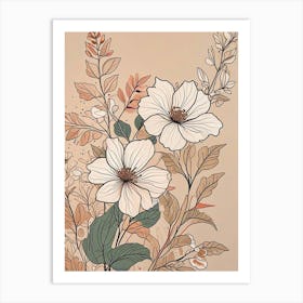 Floral Line Art Print (5) Art Print