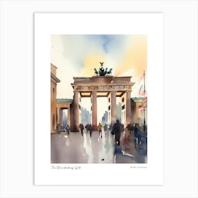 The Brandenburg Gate, Berlin 2 Watercolour Travel Poster Art Print