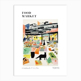 The Food Market In Tokyo 2 Illustration Poster Art Print