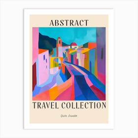 Abstract Travel Collection Poster Quito Ecuador 4 Art Print