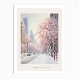 Dreamy Winter Painting Poster Chicago Usa 2 Art Print