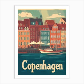 Aihrgdesign A Vintage Travel Poster Of Copenhagen Featuring T 61b6958f F74b 43c0 97fc 3c0422478fe8 2 Art Print