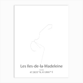 Les Iles De La Madeleine,Canada Minimalist Map Art Print