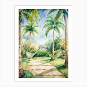 Hammocks In The Garden Art Print