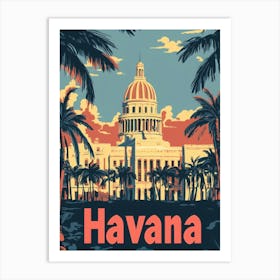 Aihrgdesign A Retro Travel Poster For Havana Featuring The Gr 9ecc3dfb 981d 4e58 Abd4 A2b1832c3a68 1 Art Print