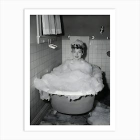 Ava Gardner In Bubble Bath Art Print