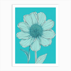 Blue Daisy Art Print