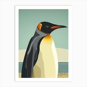 King Penguin Petermann Island Minimalist Illustration 4 Art Print