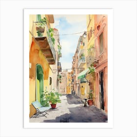 Catania, Italy Watercolour Streets 3 Art Print