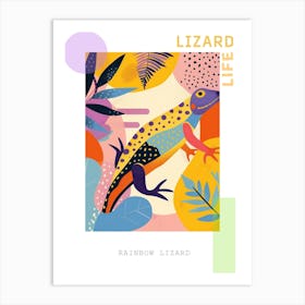 Colourful Rainbow Lizard Modern Abstract Illustration 1 Poster Art Print