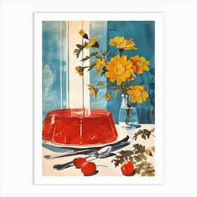 Red Jelly Vintage Cookbook Inspired 3 Art Print