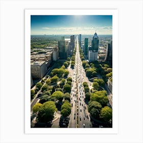 Aerial Photography Capturing Bustling Urban Life Throngs Of Pedestrians Navigating The Streets Jux 2 Art Print