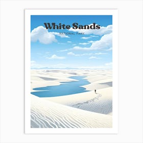 White Sands National Park New Mexico Dunes Modern Travel Art Art Print