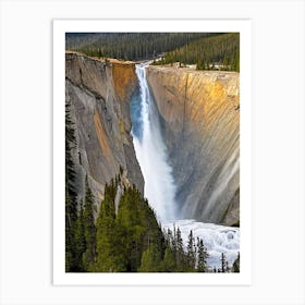 The Lower Falls Of The Yellowstone River, United States Realistic Photograph (1) Art Print