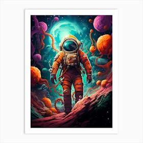 Astronaut In Space Art Print