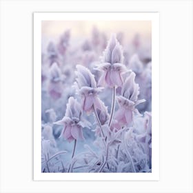 Frosty Botanical Aconitum 1 Art Print